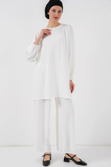 Ayrobin Tunik Pantolon Alt Üst Takım 6712 - Beyaz resmi